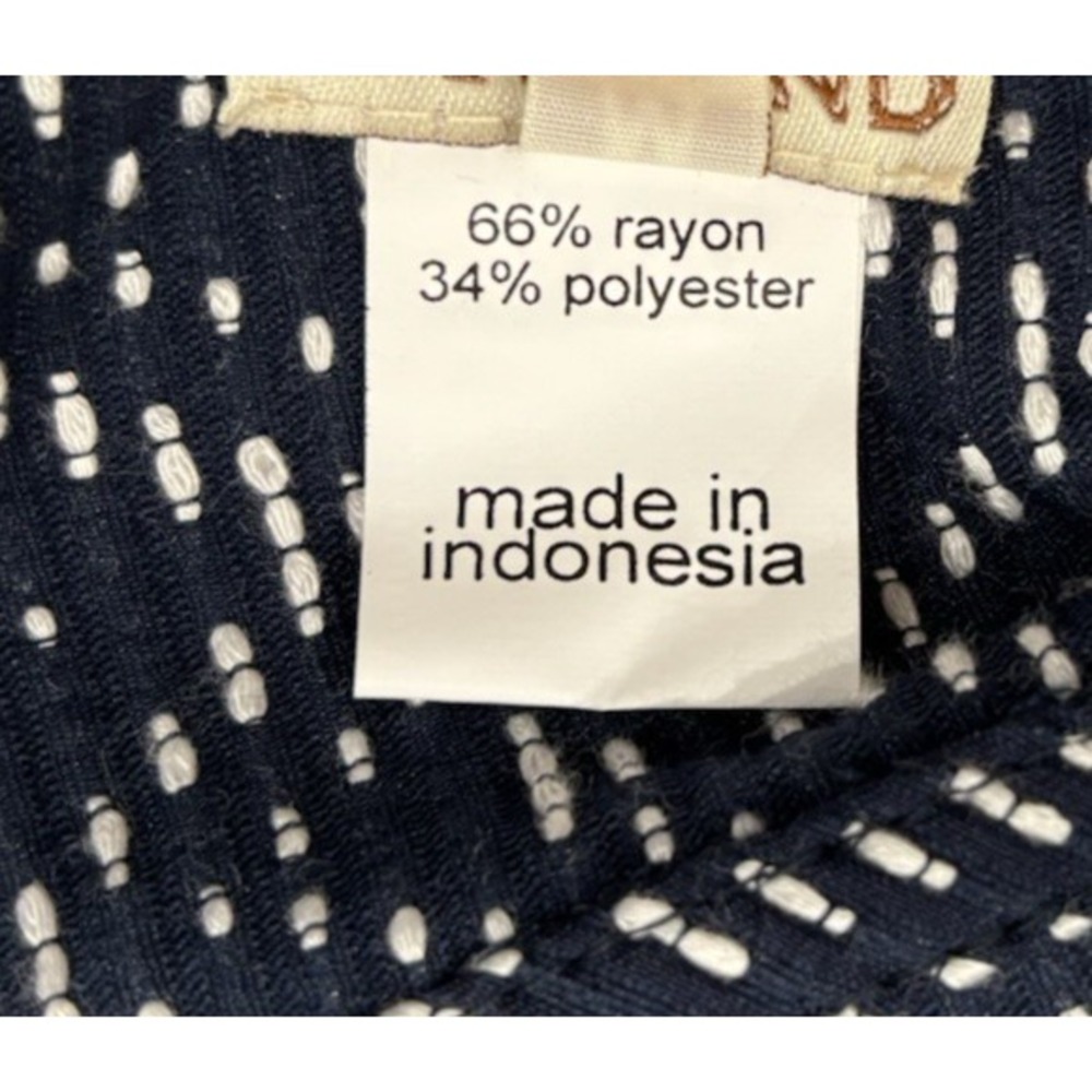 NEW La Blend Mandarin Open Jacket Sz‎ M Navy White 3/4 Sleeve Reversible Pockets - Picture 12 of 12